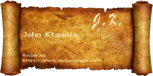 Jehn Klaudia névjegykártya