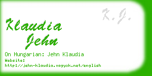 klaudia jehn business card